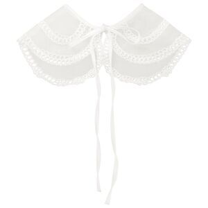 Detachable Fake Collar Semi-Sheer Embroidery Mini Cape Neck Ruff False Collar